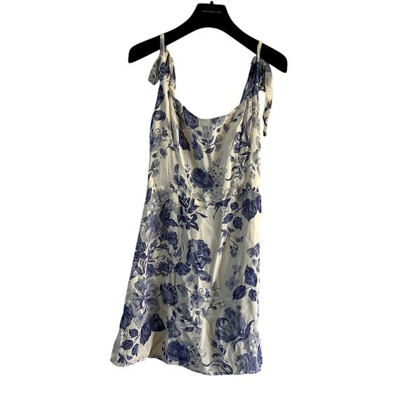 Reformation annabell mini dress jaspar white blue floral size 4 viscose - Picture 3 of 6